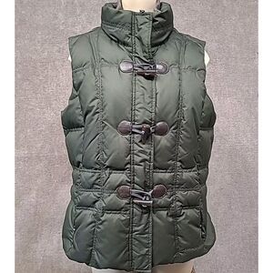 Eddie Bauer Premium Goose Down Quilted Puffer Vest Women's‎  Size L Green